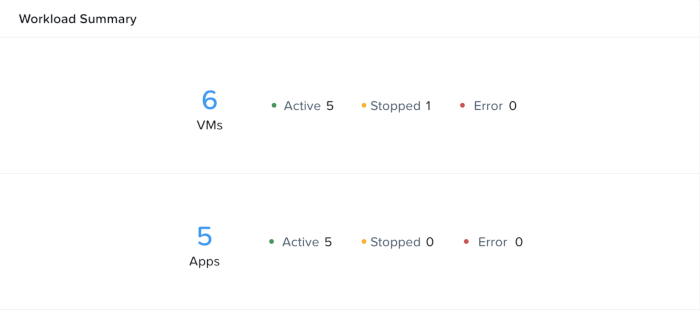 NCM Self-Service Workload Summary